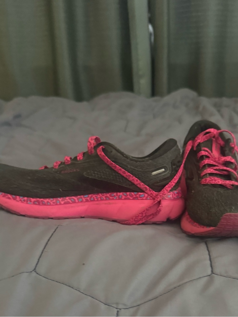 Women's Brooks Athletic Sneakers - Black with Pink Accents